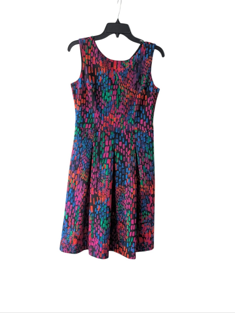 Ellen Tracy Multicolor Abstract Print Fit N Flare Ponte Dress Sz.2